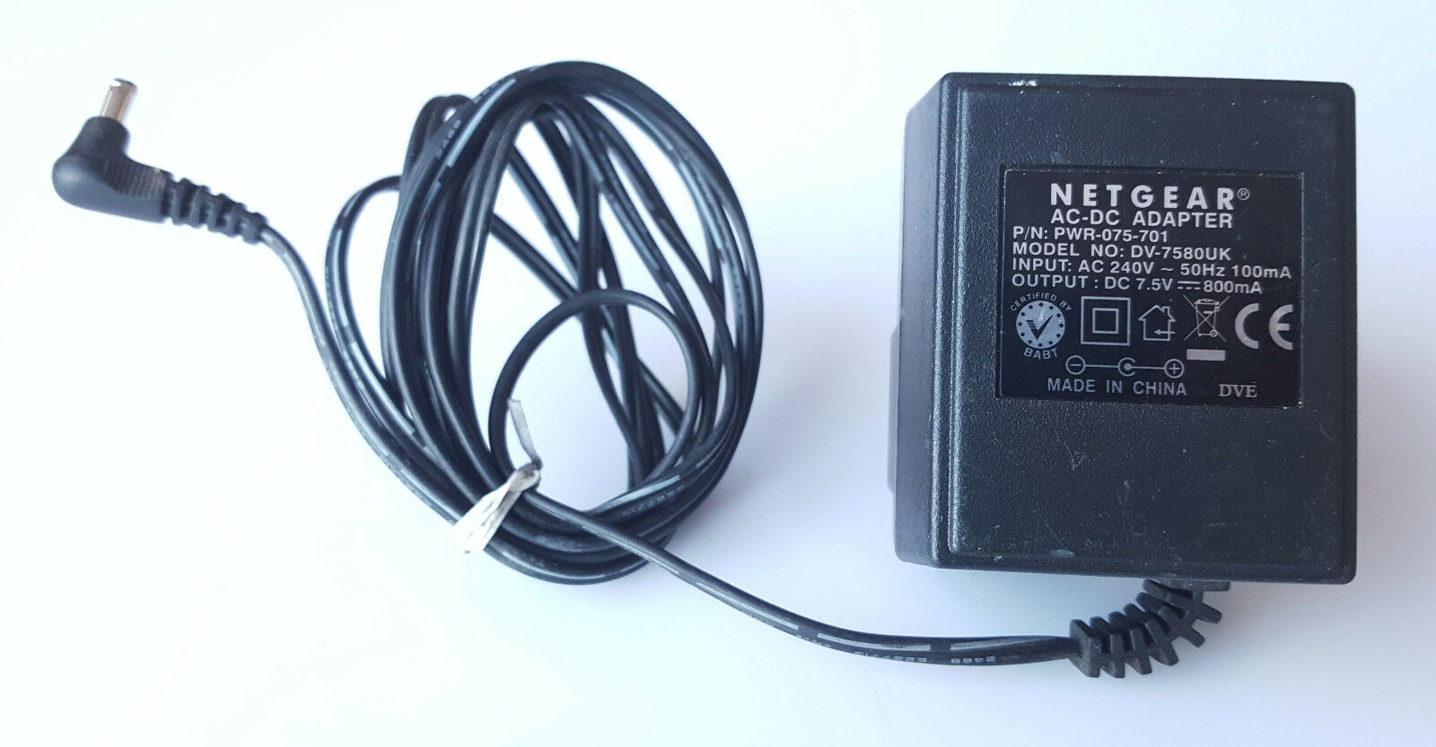 *Brand NEW* NETGEAR DV-7580UK PWR-075-701 7.5V 0.8A AC/DC ADAPTER POWER SUPPLY